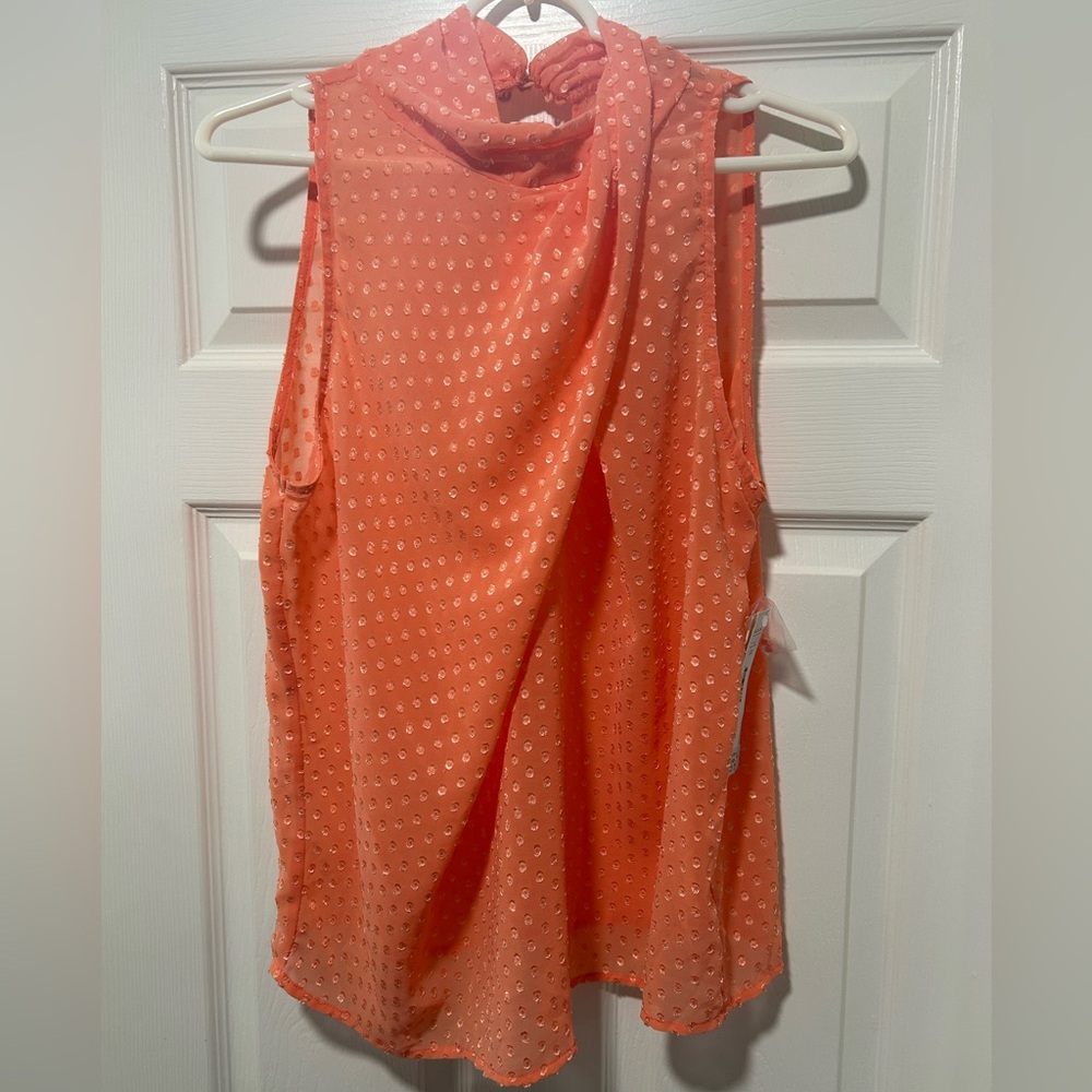 Aqua Coral Sleeveless Blouse